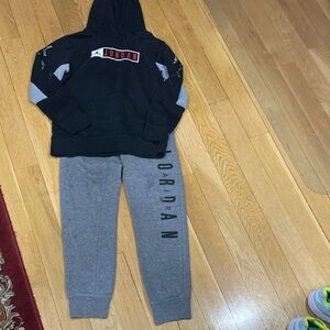 Jordan Kids Black Hoodie & Gray Joggers Set
